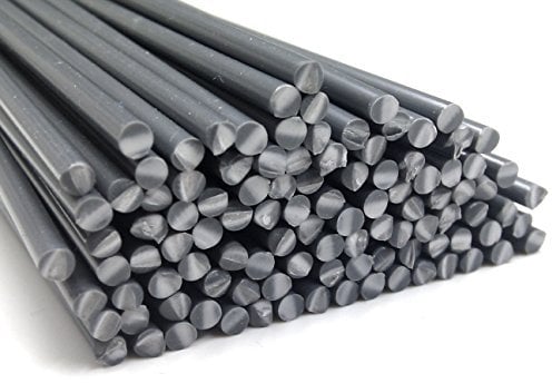 Plastique baguettes de soudure PVC-U Rigide Gris 4mm Ronde 25 Barres