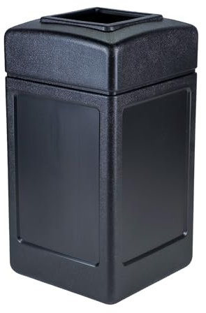 Commercial Zone 732101 Abfalleimer, offen, quadratisch, 42 Liter, groß, Schwarz