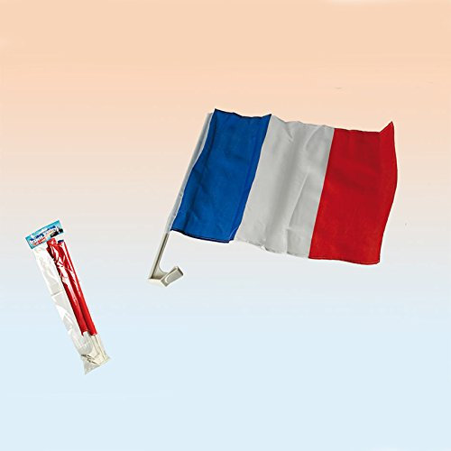 LOT de 2 Drapeaux de supporter pour la voiture FRANCE bleu blanc et rouge