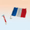 LOT de 2 Drapeaux de supporter pour la voiture FRANCE bleu blanc et rouge