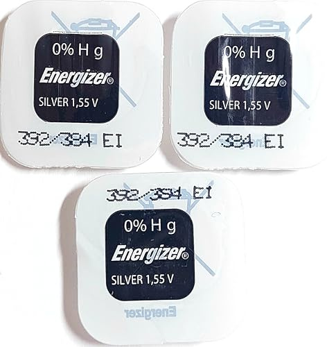ENERGIZER Lot de 3 Blisters de 1 Pile Oxyde d'Argent pour montres 392/384 SR41W