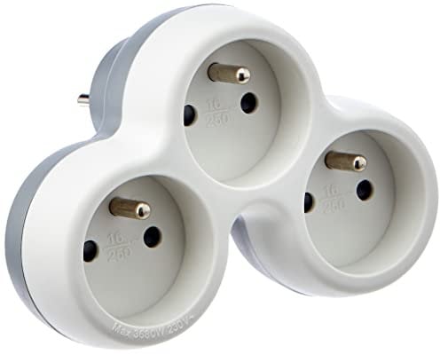 Zenitech - Multiprise pour façade - 3x16A - gris et blanc - Boléa