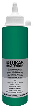 Lukas Cryl Studio 250 ml, Acrylfarbe in Premium-Qualität, Chromoxidgrün feurig (Phthalo)