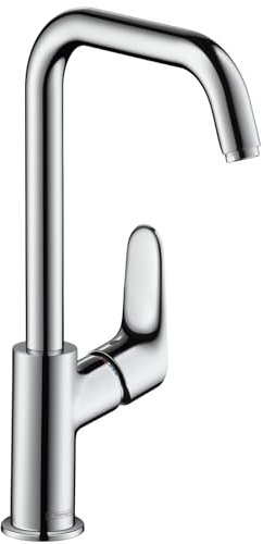 hansgrohe Wasserhahn Focus (Armatur mit Auslauf Höhe 240mm, Zugstangen-Ablaufgarnitur und Schwenkauslauf) Chrom