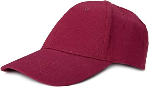 styleBREAKER Unisex 6-Panel Baseball Cap | gebürstete Baumwolle | Klettverschluss verstellbar | einfarbiges Basecap für Damen und Herren, Farbe:Weinrot