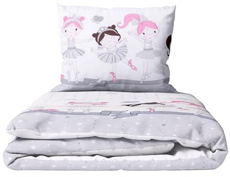 Baby Comfort 2 Piece Children Quilt Duvet & Pillow Set 80x70 cm 12M+ (Grey Dancer)