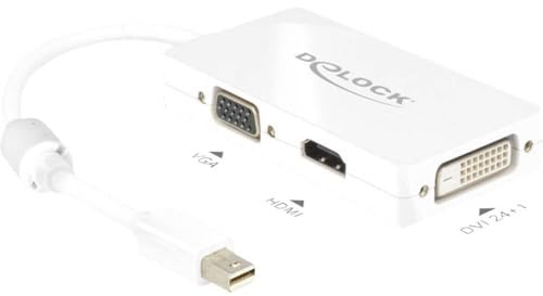 Delock Adapterkabel mini DisplayPort 1.1 Stecker > 1 x VGA + 1 x HDMI + 1 x DVI 24+1 weiß