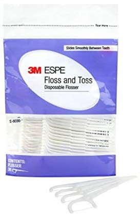3M ESPE 12130 Floss and Toss Disposable Flossers Refill (Pack of 30)