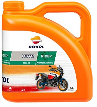 REPSOL Moto Rider 4T 10W-40 Aceite De Motor Para Moto, 4l