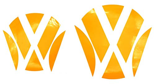 Finest Folia Emblem Ecken Inlays Folie Aufkleber passgenau K006/K007 (Neon Orange)
