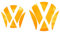 Finest Folia Emblem Ecken Inlays Folie Aufkleber passgenau K006/K007 (Neon Orange)