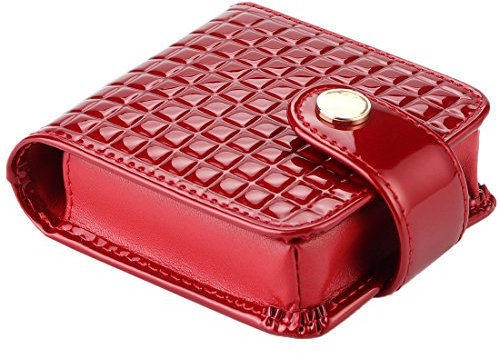 kilofly Doppel-Lippenstift-Etui aus echtem Leder, Kosmetik-/Make-up-Halter + Geschenkbox, dunkelrot, Einheitsgröße, modisch