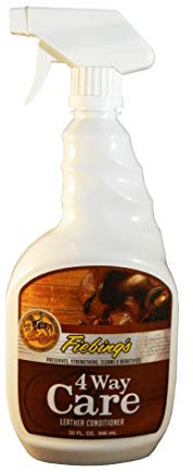 Fiebing's 4 Way Leather Care Conditioner with Spray Replenishing Color Qt 6cs