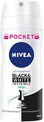 Nivea Deodorant Invisible Black and White, Taschenformat, 100 ml – 4 Stück