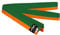Ju-Sports Budogürtel - orange/grün/orange, Baumwolle I Kampfsport Gürtel Für Budo-Sportarten, Judo, Karate uvm. I Ca. 4 cm breiter Martial Arts Gürtel I 240 cm