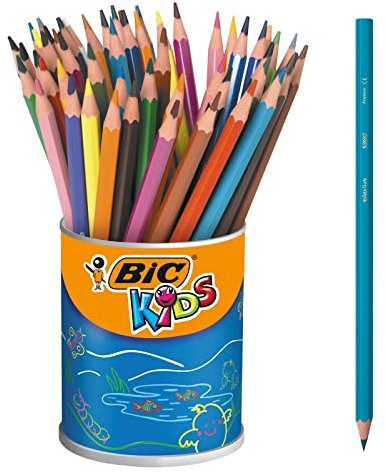 BIC Kids Evolution ECOlutions Colouring Pencils - 24 Assorted Colours, Tin Pot of 60