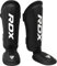 RDX Protège Tibia Pied Boxe, Shin Instep Guard, Maya Hide Cuir, SATRA SMMAF Approuvé, Protection pour Arts Martiaux, Karaté d’entraînement, MMA Kick Boxing Muay Thai, Noir, XL