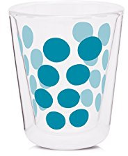 Zak Designs 1783-C420 Dot Dot Doppelwand Glas 20 cl, Aqua Blau
