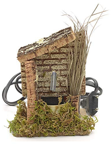 Brunnen Krippe Holz Kork Moos 13x10x9 cm