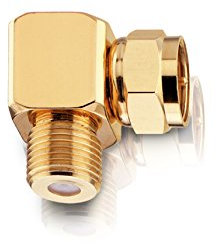 Oehlbach Antenna F-AD 90 Winkeladapter für Antennenkabel mit F-Steckern Gold