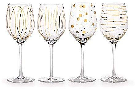 MIKASA Verre à vin en Cristal, doré, 4 Unité (Lot de 1)