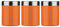 Premier Housewares Pots à thé, café et sucre (Lot de 3, couvercle argenté), Orange