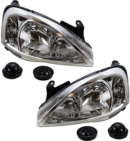 BESTPRICE 2x Hauptscheinwerfer vorne links + rechts H7 Frontscheinwerfer ohne Stellmotor für Typ Valeo, Kompatibel mit OPEL COMBO Kasten/, COMBO Tour, CORSA C (X01), CORSA C Kasten/Schrägheck (X01)