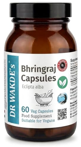 DR WAKDE'S Bhringraj Capsules for Hair Growth & Liver Support | Eclipta Alba | 60 Veg Caps | Pure Ayurvedic Herb | Zero Additives, Zero Fillers | Vegan | Made in UK