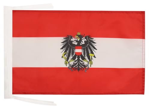 AZ FLAG - Flagge Österreich Mit Adler - 45x30 cm Mit Kordel - Österreichische Fahne 30 x 45 cm - Flaggen