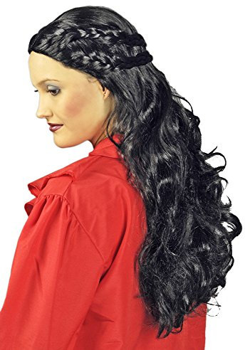 Körner Festartikel Langhaar Perücke Danaria - Schwarz - Wunderschöne Perücke für Mittelalter oder Vampir Kostüme für Damen
