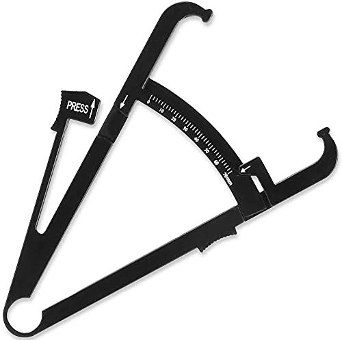 OcioDual Medidor de Grasa Corporal Negro Calibrador Calibre Adipómetro Lipocalibre Medidora IMC Manual Alta Precisión Pinza