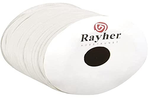 Rayher 5116002 Papierkordel mit Draht, 2 mm, Rolle 25 m, weiß