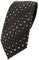 TigerTie - schmale Designer Krawatte in braun blau gold orange silber schwarz gepunktet