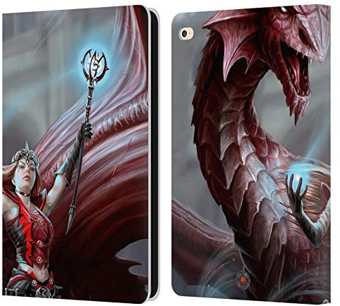 Head Case Designs Offiziell Zugelassen Anne Stokes Scharlachrot Zauberer Drachen Freudenschaft Leder Brieftaschen Handyhülle Hülle Huelle kompatibel mit Apple iPad Air 2 (2014)