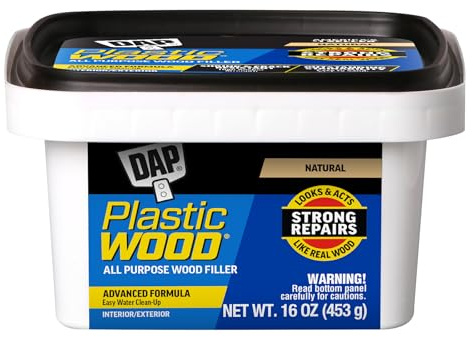 DAP Plastic Wood All Purpose Latex Wood Filler, Natural, 16 Oz (7079800529)