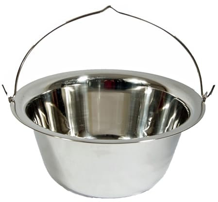 Ungarischer Gulaschkessel Topf Edelstahl Hordentopf Servierkessel Suppentopf 20 Liter