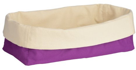 Premier Housewares Brotkorb, Lila, Cremefalten Design, Polyester, Baumwolle