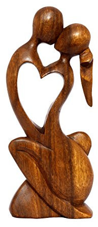 G6 COLLECTION Handgefertigte abstrakte Skulptur aus Holz, 30,5 cm - Endlose Liebe - Geschenk Kunst Dekoration Zuhause Dekoration Figur Akzent-Dekoration Kunstwerk handgeschnitzt endlose Liebe