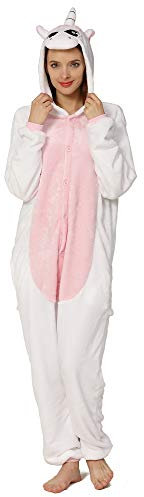Yimidear® Unisexe Hot Adulte Pyjamas Cosplay Costume d'animal Onesie de Nuit de Nuit,M,Rose-Pink Unicorn