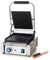 HENDI Parrilla Eléctrica de Contacto, Grill/Plancha Panini y Sandwichera Profesional, Placas Acanaladas y Lisas de Hierro Fundido Esmaltado, 230V, 1800W, 310x375x(H)216mm, Acero Inoxidable