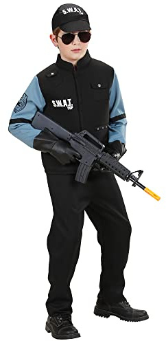 W WIDMANN MILANO Party Fashion - Kinderkostüm SWAT Agent, Sicherheitsdienst, Geheimagent, Faschingskostüme