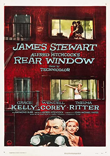 Vintage Alfred Hitchcock Heckscheibe James Stewart Film Film A4 Poster/Kunstdruck/Bild 260 gsm Fotopapier satiniert