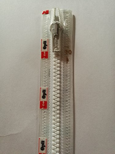 Opti P60-60-00009 Reißverschluss, Polyester, 00009 Weiss, 60 cm Größe
