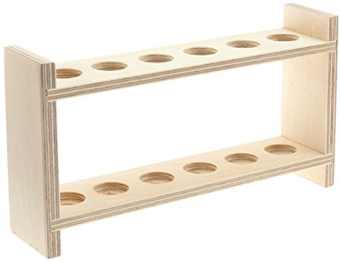 neoLab Reagenzglasgestell Holz für 6 Gläser, Loch-Durchmesser 20 mm