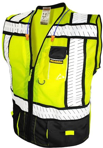 KwikSafety Unisex-Erwachsene Sicherheitsweste, Schwarz | Klasse 2 | Herren, XX-Large