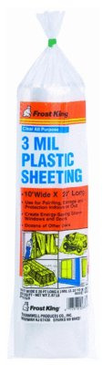 Frost King P1020/3 Polyethylene Sheeting, 10 20 ft, Clear, 10' x 20' x 3 Mil
