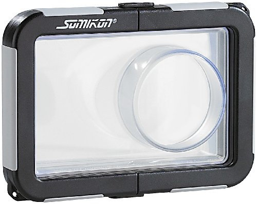 Somikon Custodia per fotocamera subacquea: custodia subacquea con guida obiettivo (max. 95 x 62 x 20 mm) (custodia subacquea per fotocamera, custodia impermeabile per fotocamera, custodia subacquea)