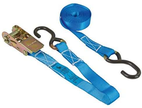 Zurrgurt zweitlg. mit Ratsche 6 m, PVC besch. S-Haken, 800kg