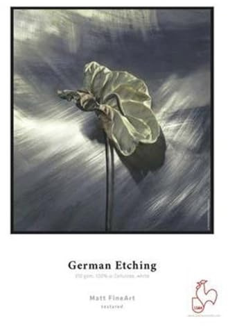 Hahnemuhle Matte German Etching, 100% TCF Pulp, Natural White Watercolor Inkjet Paper, 19.6 mil., 310 g/mA, 8.5x11, 25 Sheets