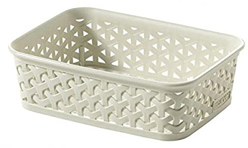 CURVER My Style A6 Storage Basket for Office, Entrance, Living Room, Bathroom – 19.8 x 14.5 x 6 cm – White